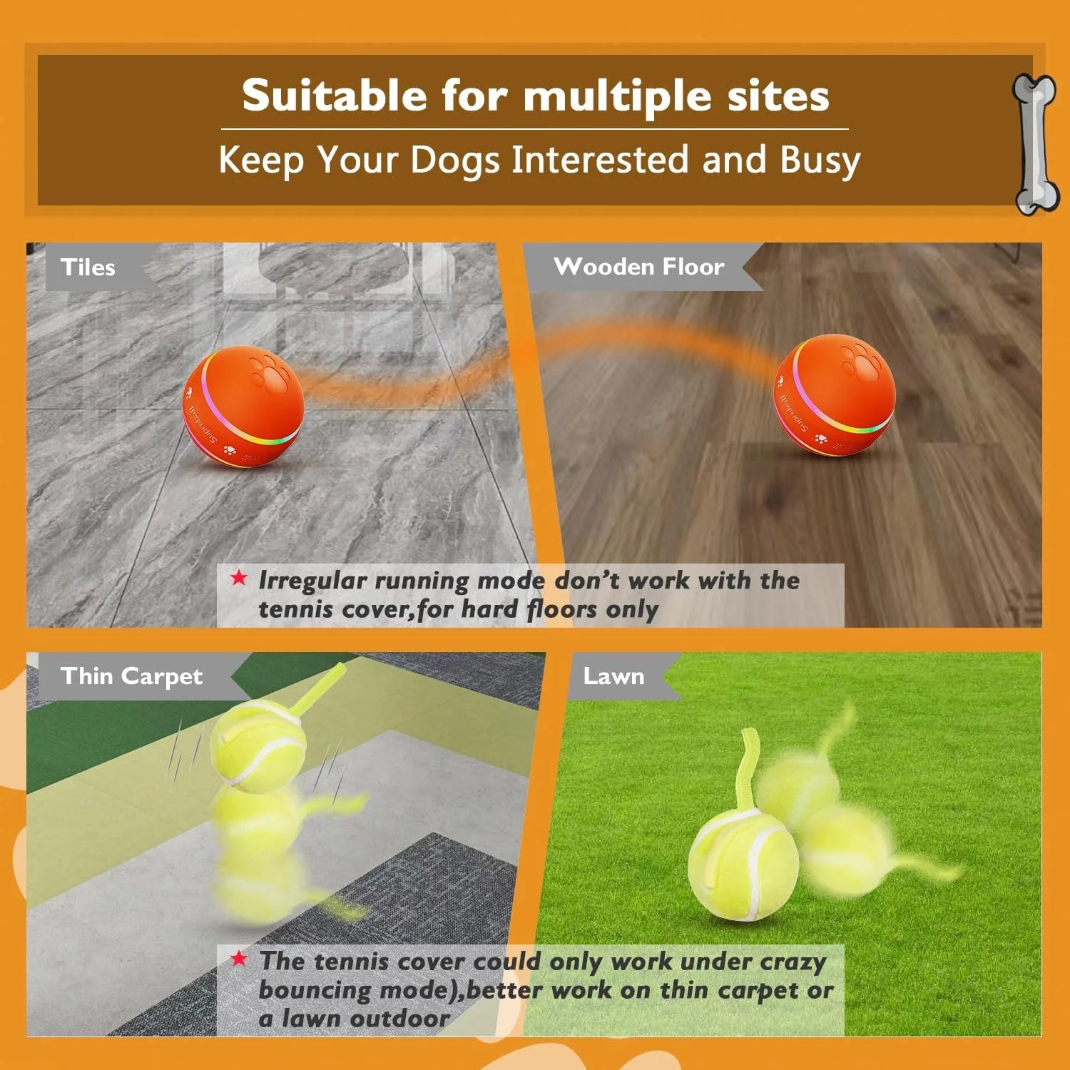 "Interactive Dog Ball Toy – Motion-Activated, USB Rechargeable, for Small & Medium Dogs"