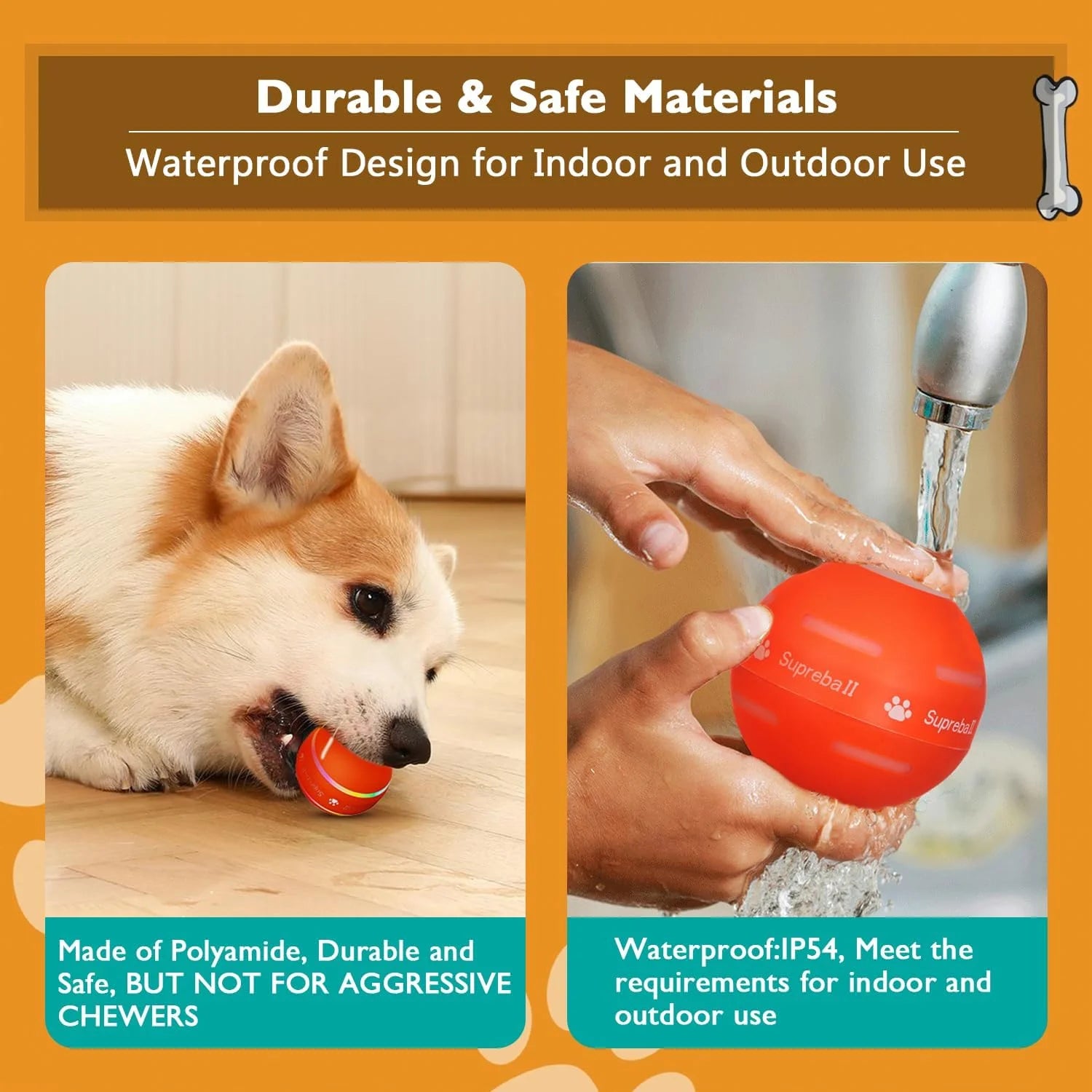 "Interactive Dog Ball Toy – Motion-Activated, USB Rechargeable, for Small & Medium Dogs"